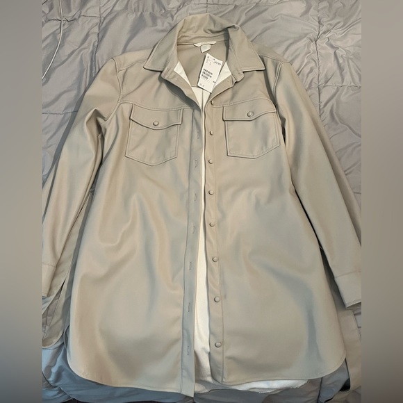 H&M Small beige leather coat - Picture 4 of 5